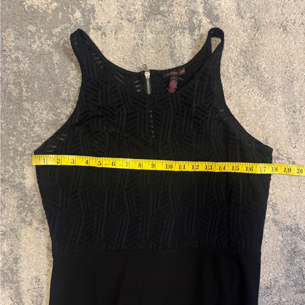 Material Girl Black Sleeveless Maxi Dress with Textured Bodice - Picture 6 of 10